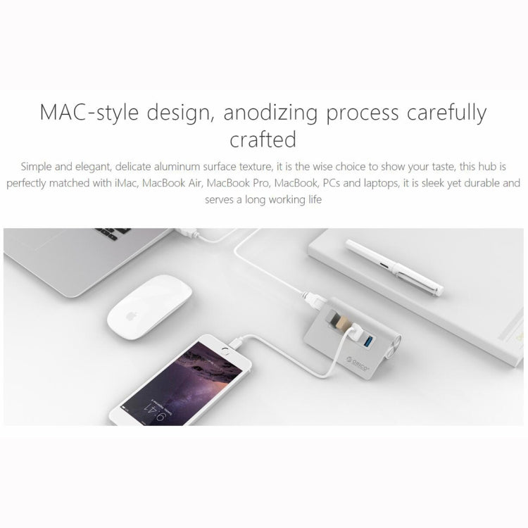 Lisslune | ORICO M3H4-V1 Aluminum Alloy 4 USB 3.0 Ports HUB