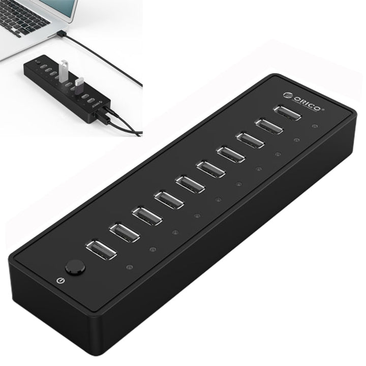 Lisslune | ORICO P10-U2-V1 10 USB 2.0 Ports HUB, Specification: EU Socket