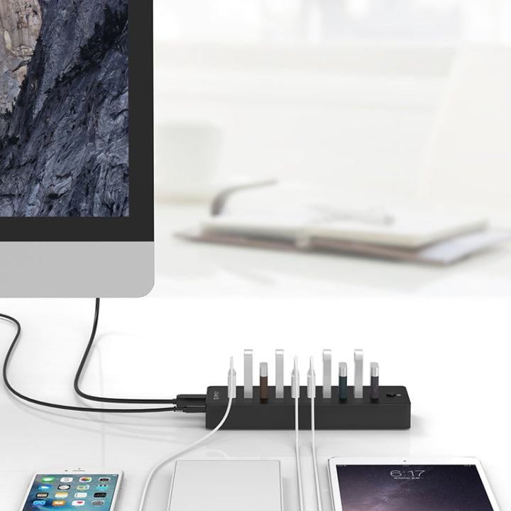 Lisslune | ORICO P10-U2-V1 10 USB 2.0 Ports HUB, Specification: EU Socket