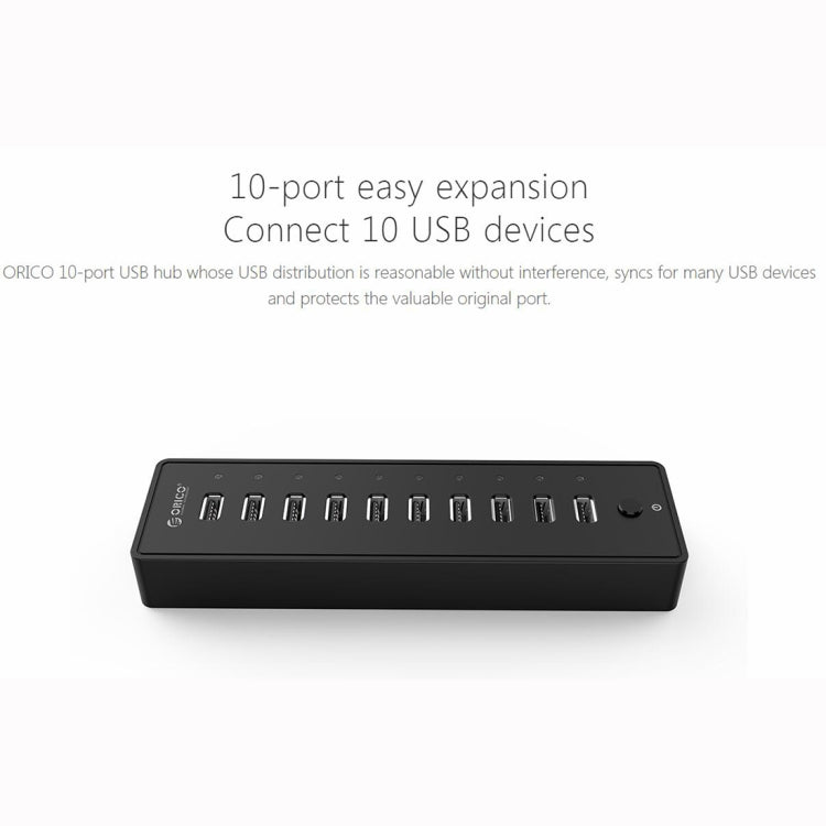 Lisslune | ORICO P10-U2-V1 10 USB 2.0 Ports HUB, Specification: EU Socket