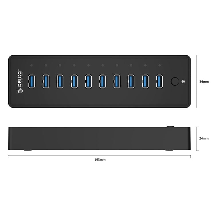 Lisslune | ORICO P10-U3-V1 10 USB 3.0 Ports HUB, Specification: EU Plug