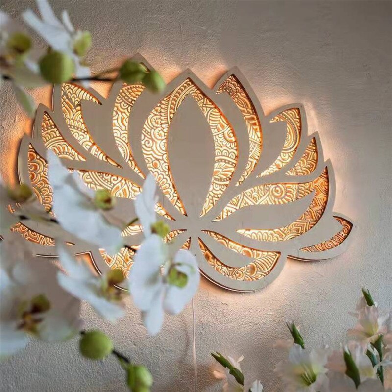 Lisslune | Lotus Mandala wall lamp for a peaceful atmosphere