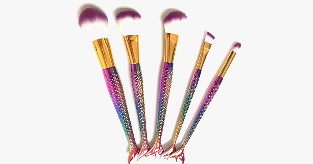 Lisslune | Mermaid Brush Set with 5 Brushes - Gives you the look you desire!