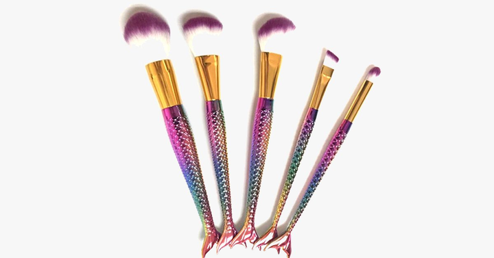 Lisslune | Mermaid Brush Set with 5 Brushes - Gives you the look you desire!