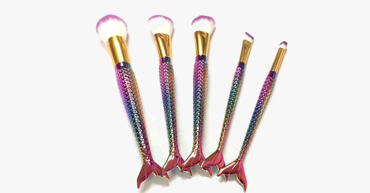 Lisslune | Mermaid Brush Set with 5 Brushes - Gives you the look you desire!