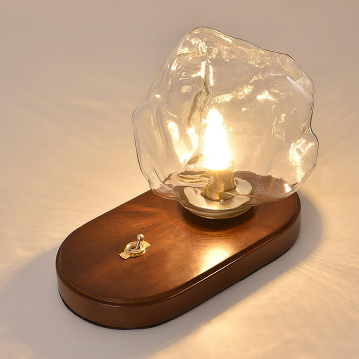Lisslune | Glass Block Table Lamp | Modern Design with Clear Glass | Ideal for Living Room & Bedroom Lighting