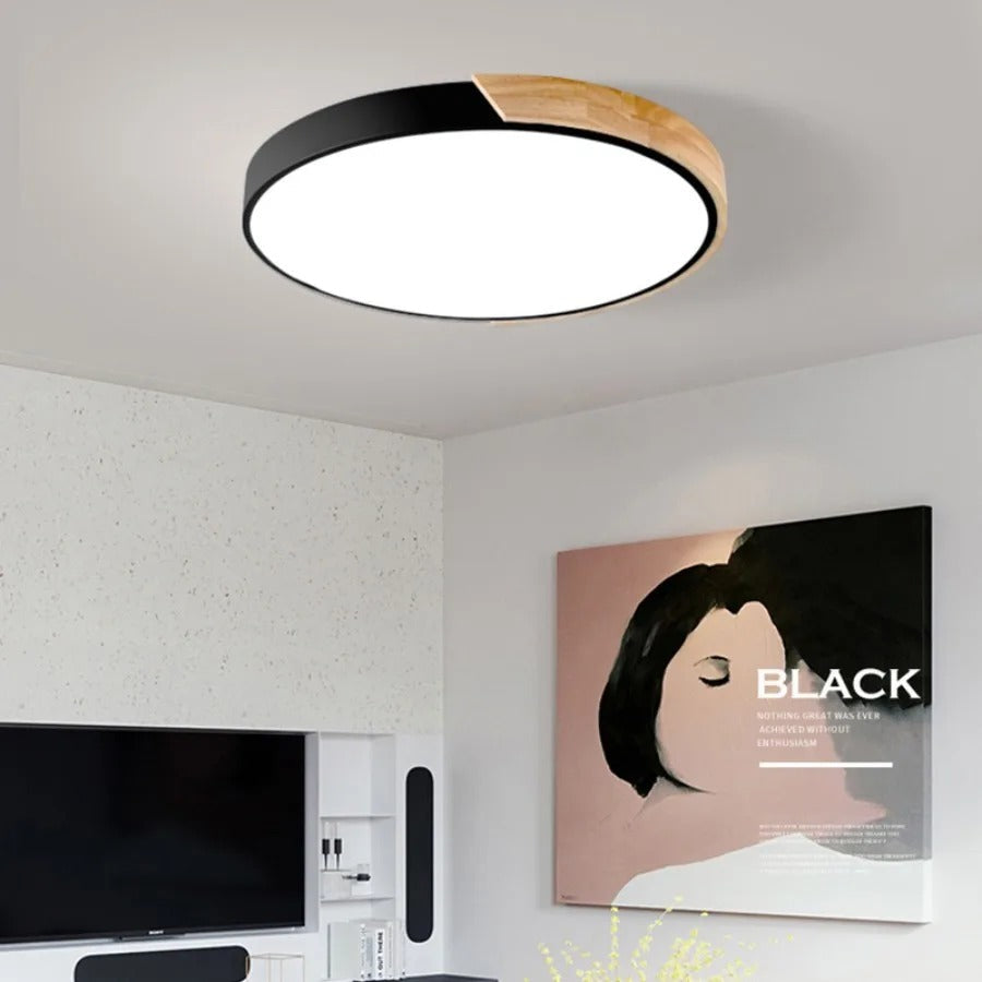 Lisslune | Scandinavian Circular LED Ceiling Light | Soft Illumination, Minimalist Design & Ideal for Bedrooms and Work Areas