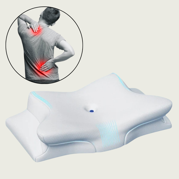 Lisslune | Pillow for Back & Shoulder Pain Relief – Orthopedic Memory Foam Posture Pillow for Neck, Shoulder & Spinal Alignment Support