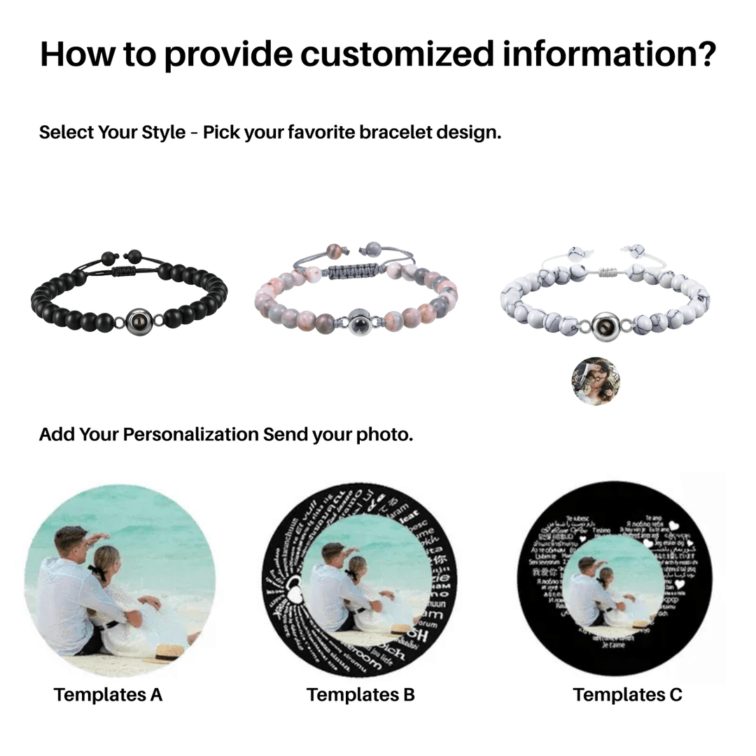 Lisslune | Projection bracelet with infinity heart and personalized photo
