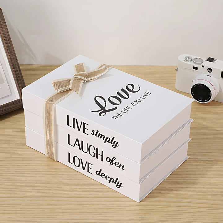 Lisslune | Inspiré Rustic Book Stack Home Shelf Decor