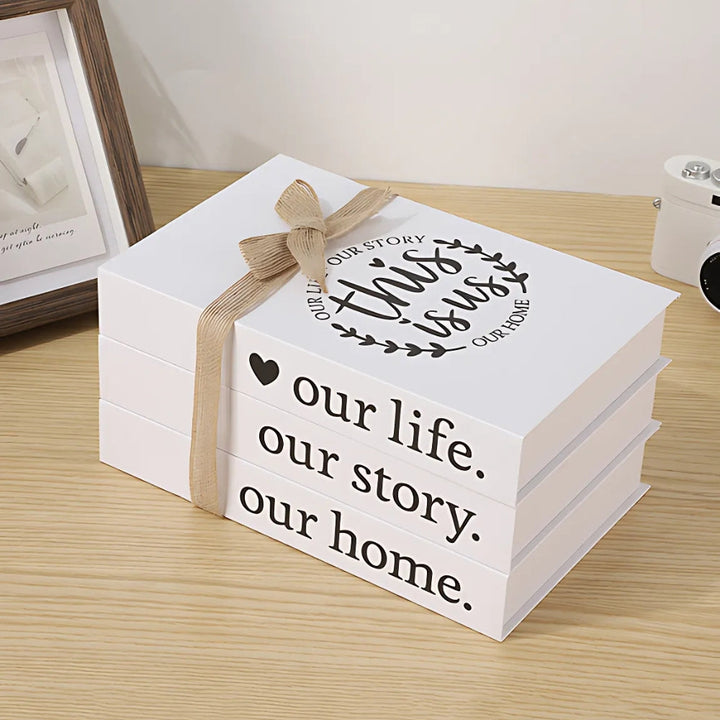 Lisslune | Inspiré Rustic Book Stack Home Shelf Decor