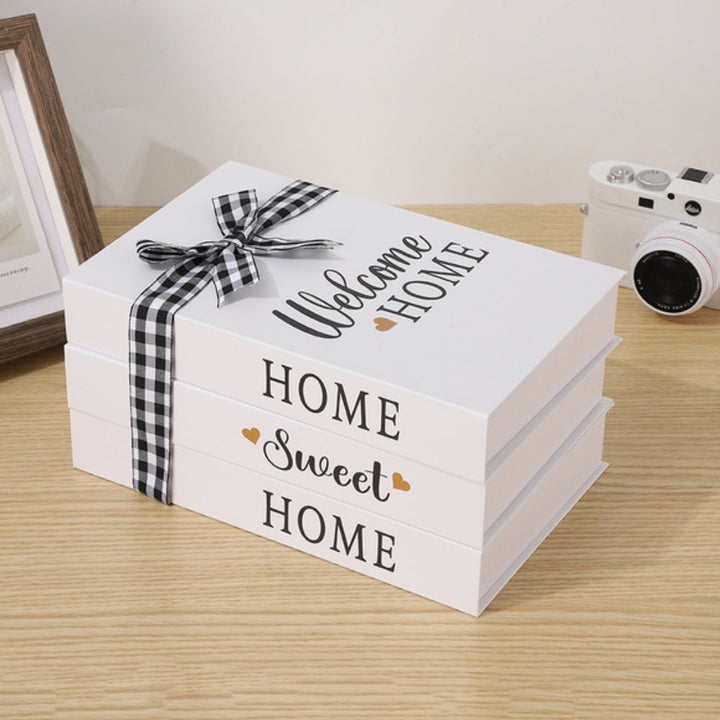 Lisslune | Inspiré Rustic Book Stack Home Shelf Decor