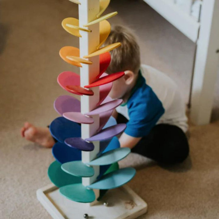 Lisslune | Rain Sound Play Tower – Educational Wooden Marbles Tower for Children