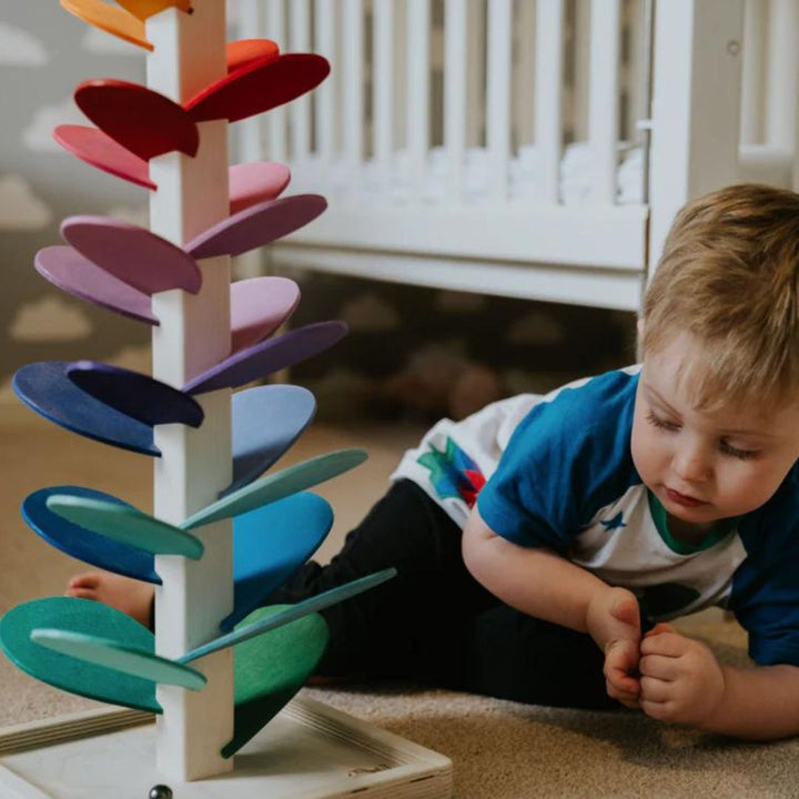 Lisslune | Rain Sound Play Tower – Educational Wooden Marbles Tower for Children