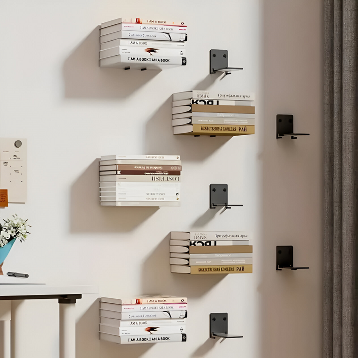 Lisslune | Invisible Floating Bookshelves – Wall-Mounted Book Organisers & Stylish Space-Saving Wall Racks