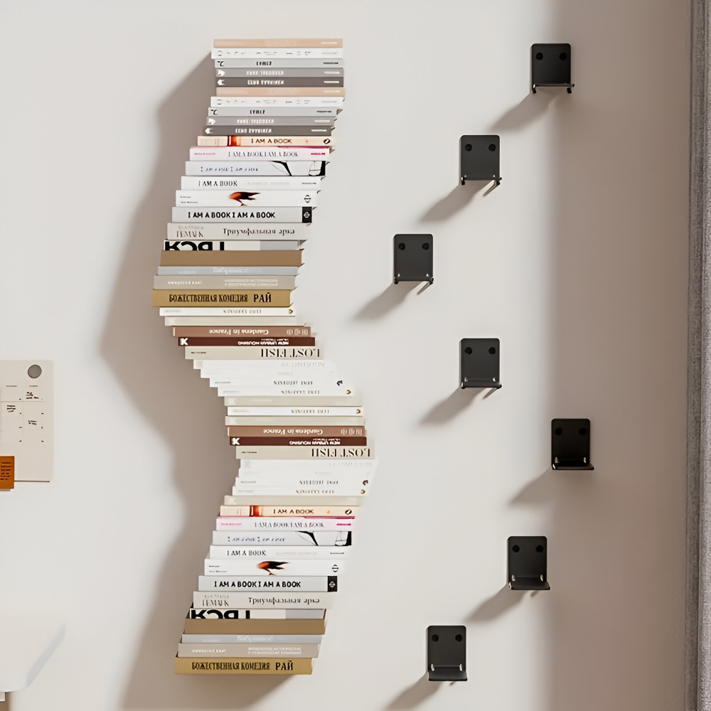 Lisslune | Invisible Floating Bookshelves – Wall-Mounted Book Organisers & Stylish Space-Saving Wall Racks