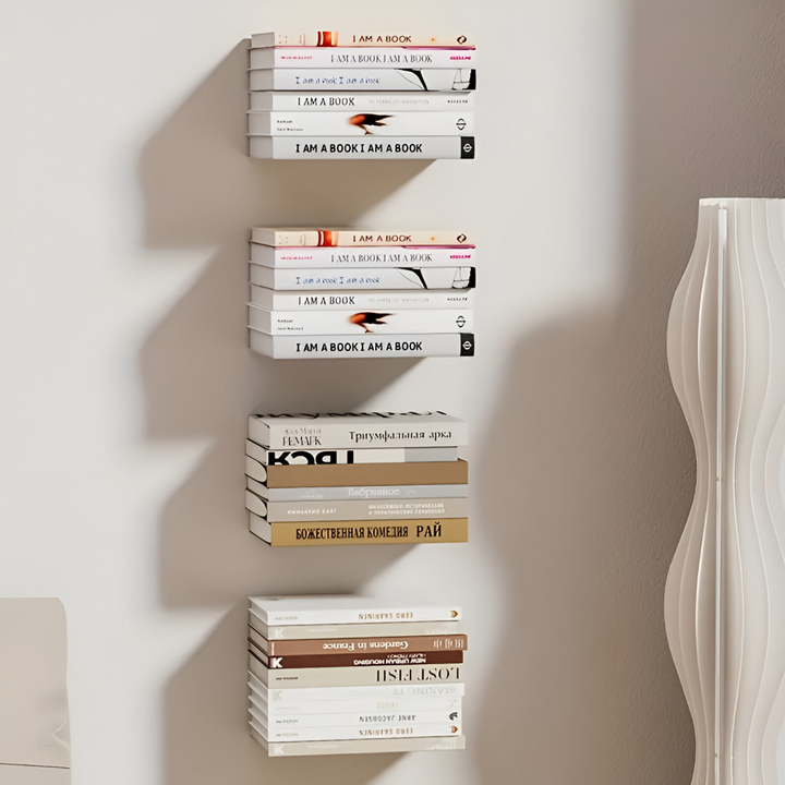 Lisslune | Invisible Floating Bookshelves – Wall-Mounted Book Organisers & Stylish Space-Saving Wall Racks