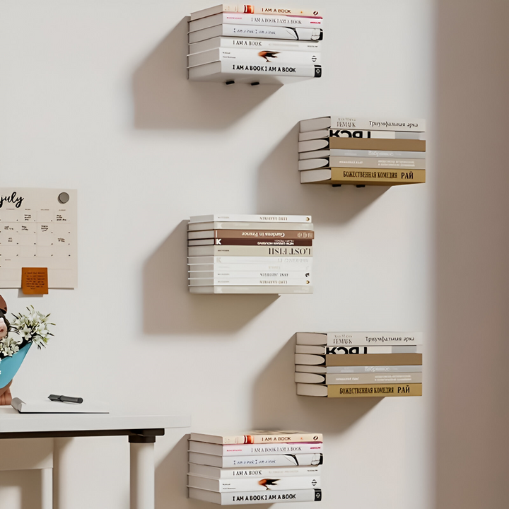 Lisslune | Invisible Floating Bookshelves – Wall-Mounted Book Organisers & Stylish Space-Saving Wall Racks