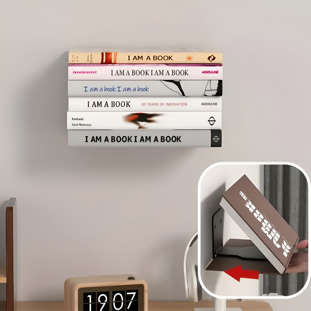 Lisslune | Invisible Floating Bookshelves – Wall-Mounted Book Organisers & Stylish Space-Saving Wall Racks