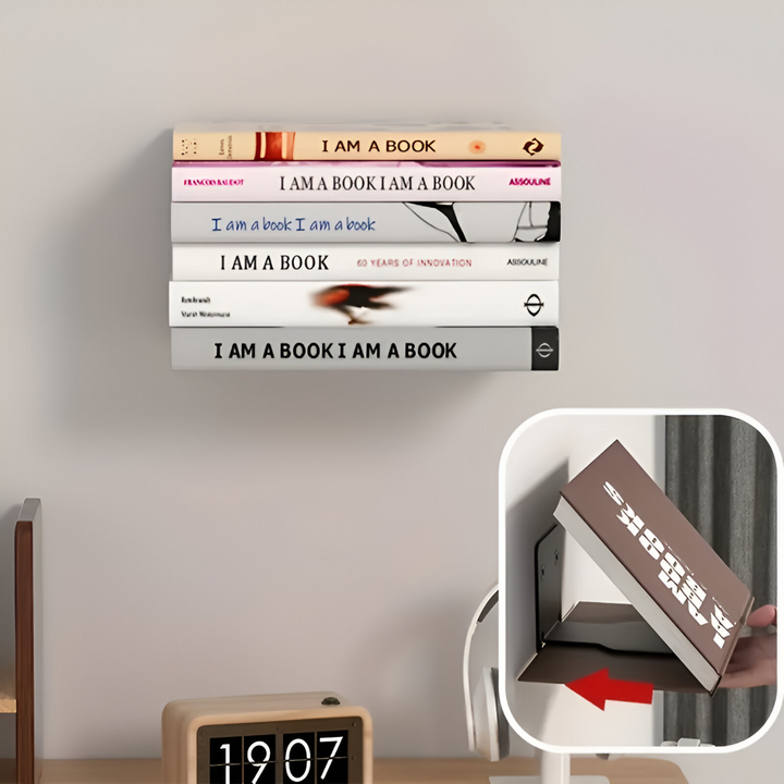 Lisslune | Invisible Floating Bookshelves – Wall-Mounted Book Organisers & Stylish Space-Saving Wall Racks