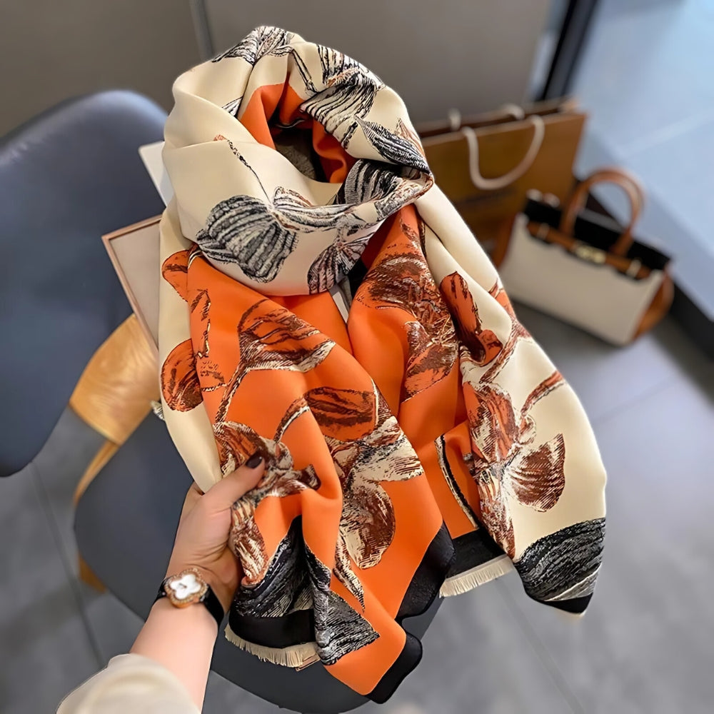 Lisslune | Iris Floral Soft Scarf Shawl