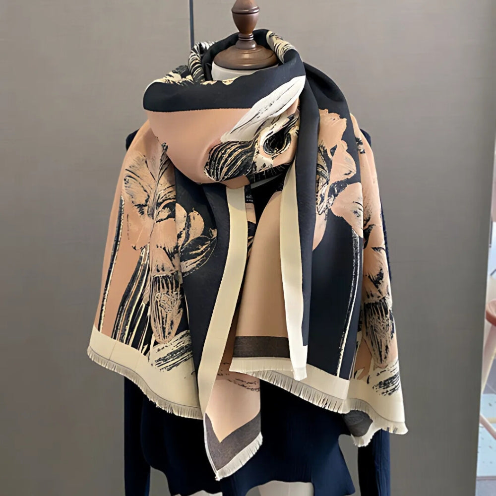 Lisslune | Iris Floral Soft Scarf Shawl