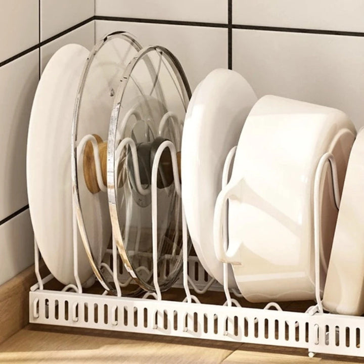 Lisslune | Iron Dish Pot Lid and Utensils Storage Rack