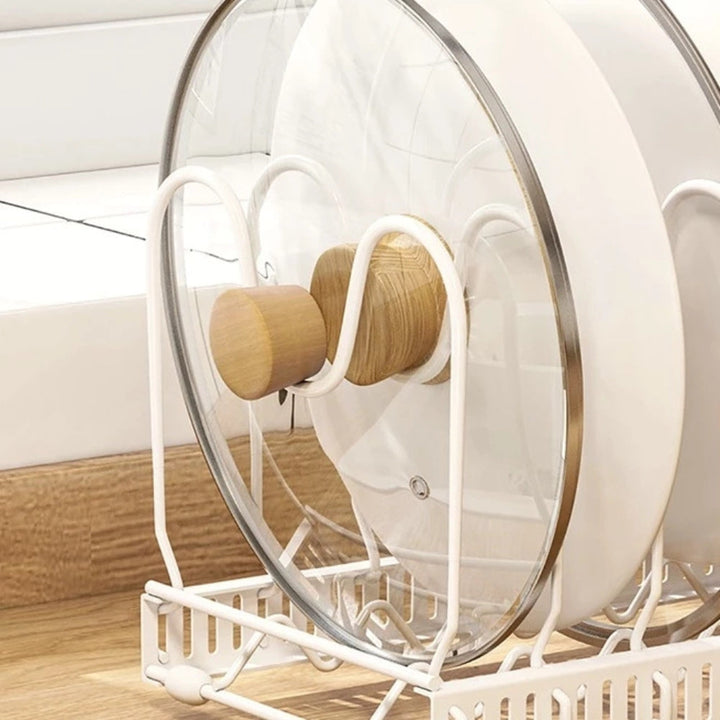 Lisslune | Iron Dish Pot Lid and Utensils Storage Rack