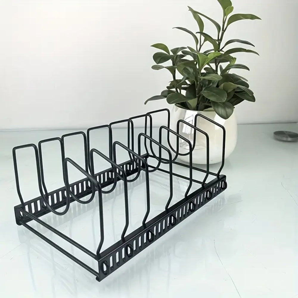 Lisslune | Iron Dish Pot Lid and Utensils Storage Rack