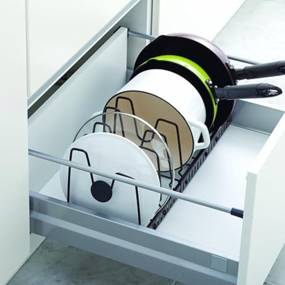Lisslune | Iron Dish Pot Lid and Utensils Storage Rack