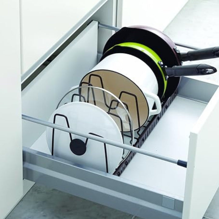 Lisslune | Iron Dish Pot Lid and Utensils Storage Rack