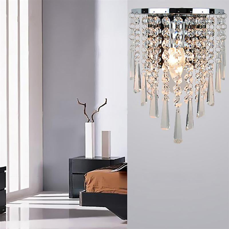 Lisslune | Modern Chrome Crystal Drop Wall Lamps