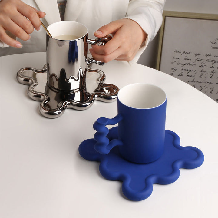 Lisslune | Small Blue Irregular Coffee Cup
