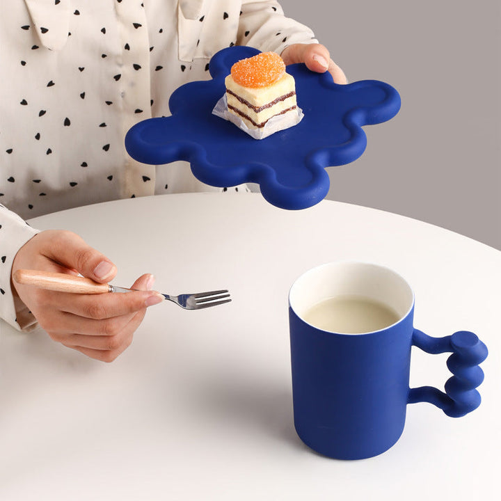 Lisslune | Small Blue Irregular Coffee Cup