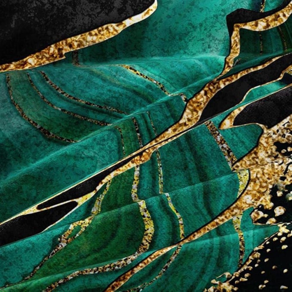 Lisslune | Jade Opulent Gold Accent Duvet Cover Set
