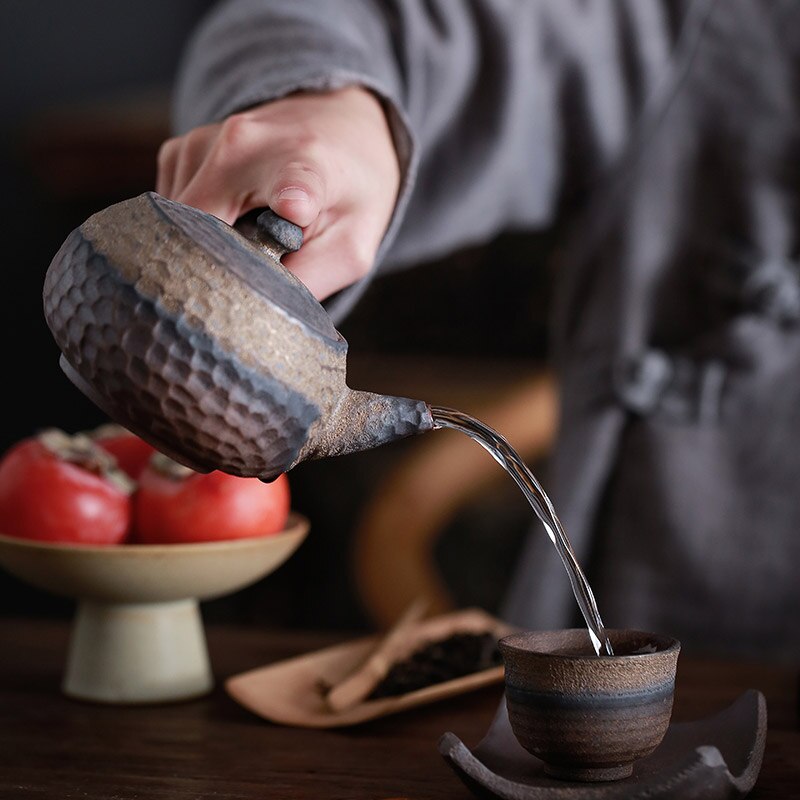 Lisslune | Japanese Ceramic Kyusu Teapot Chinese Kung Fu Teapot Drinking Utensil 200ml