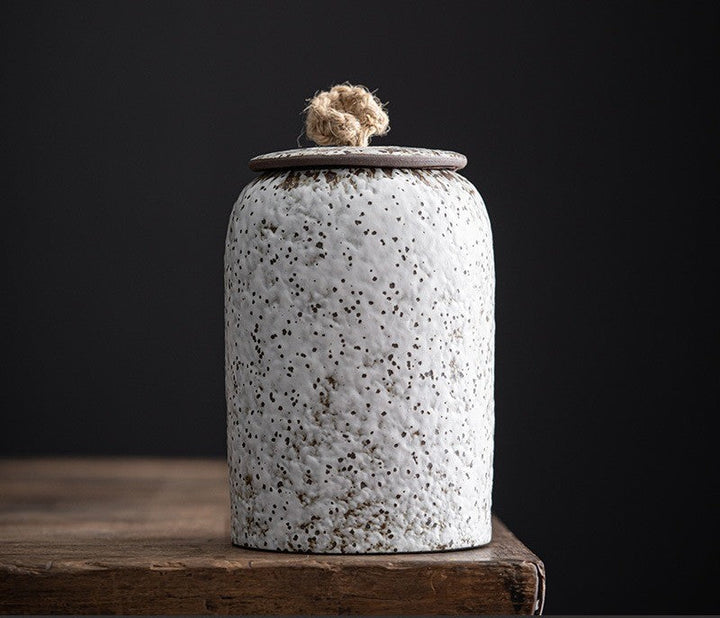 Lisslune | Japanese tea canisters made of ceramics, retro stoneware, airtight, Gong-Fu made of ceramics, for candies, tea ceremony accessories