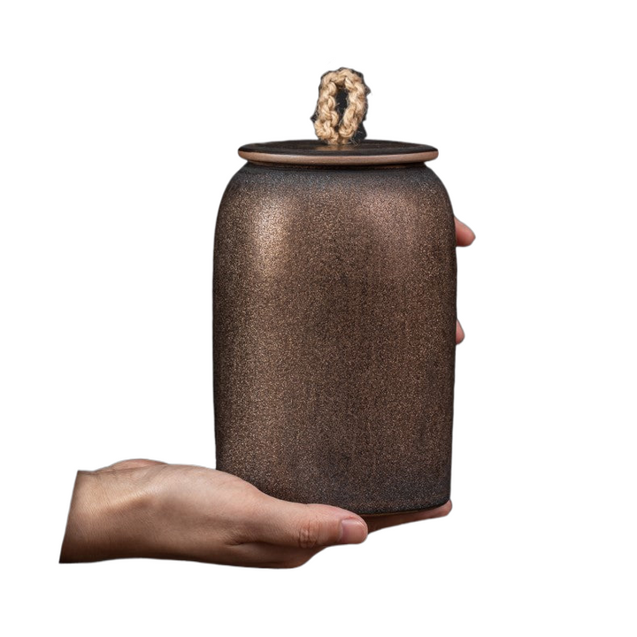 Lisslune | Japanese tea canisters made of ceramics, retro stoneware, airtight, Gong-Fu made of ceramics, for candies, tea ceremony accessories