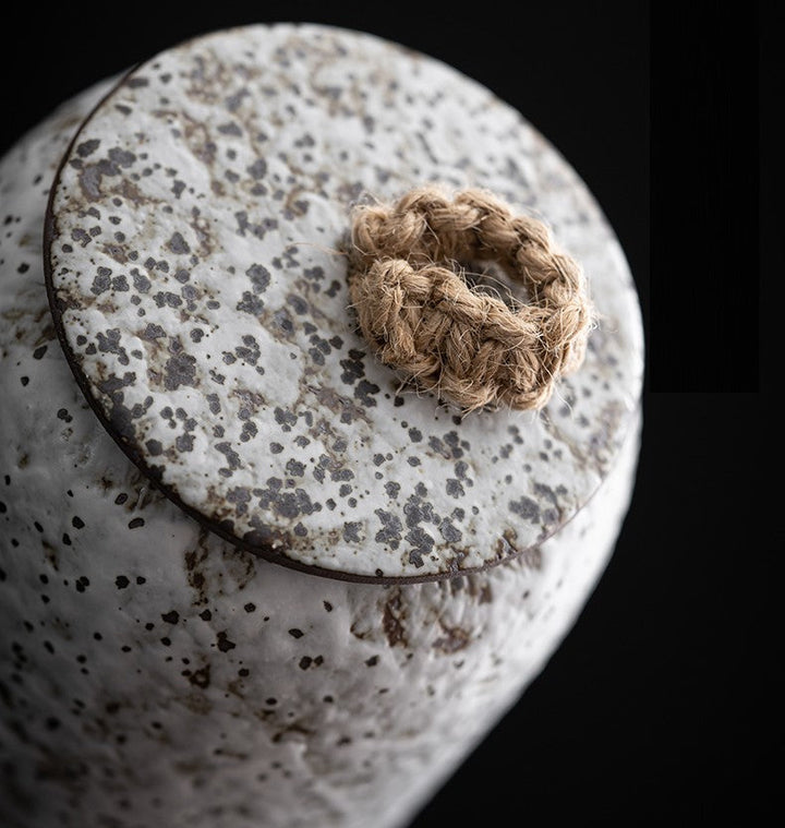Lisslune | Japanese tea canisters made of ceramics, retro stoneware, airtight, Gong-Fu made of ceramics, for candies, tea ceremony accessories