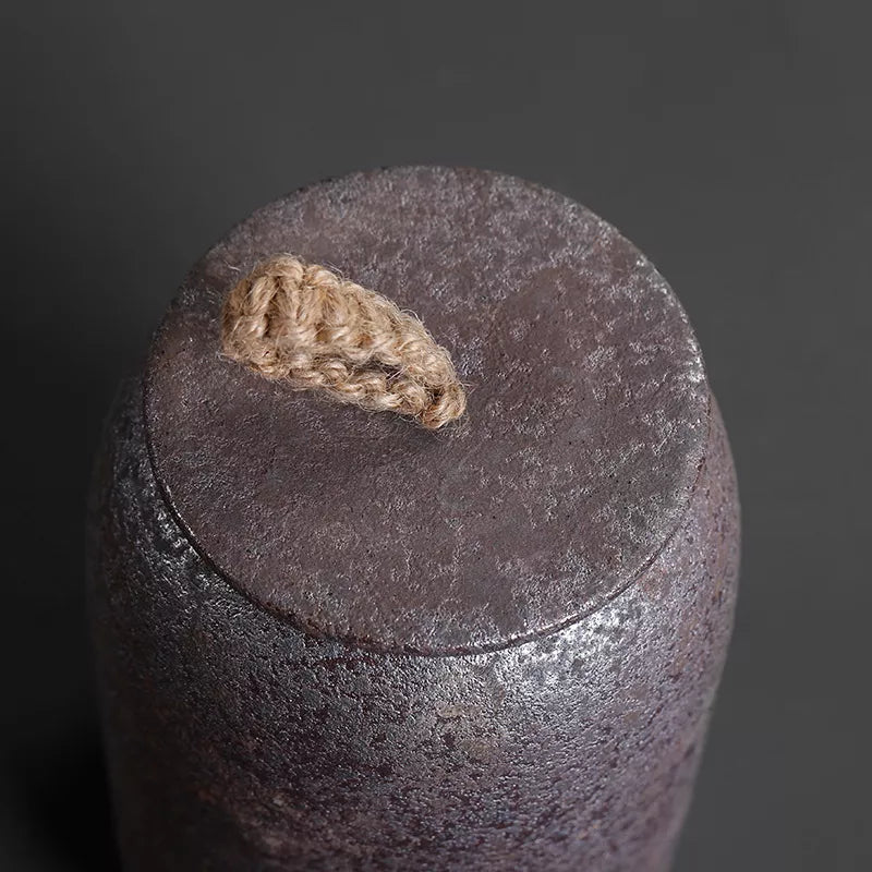 Lisslune | Japanese tea canisters made of ceramics, retro stoneware, airtight, Gong-Fu made of ceramics, for candies, tea ceremony accessories