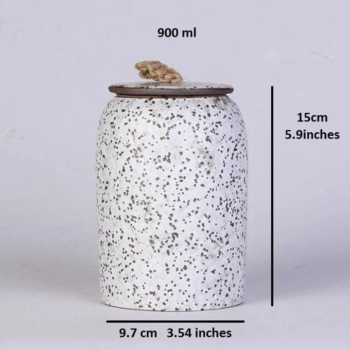 Lisslune | Japanese tea canisters made of ceramics, retro stoneware, airtight, Gong-Fu made of ceramics, for candies, tea ceremony accessories
