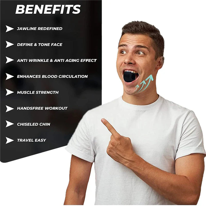 Lisslune | Jawline Sculptor | Jaw Toner Food-Grade Silica Gel Facial Exerciser for Slimming & Defining Mewing at Home or On-the-Go