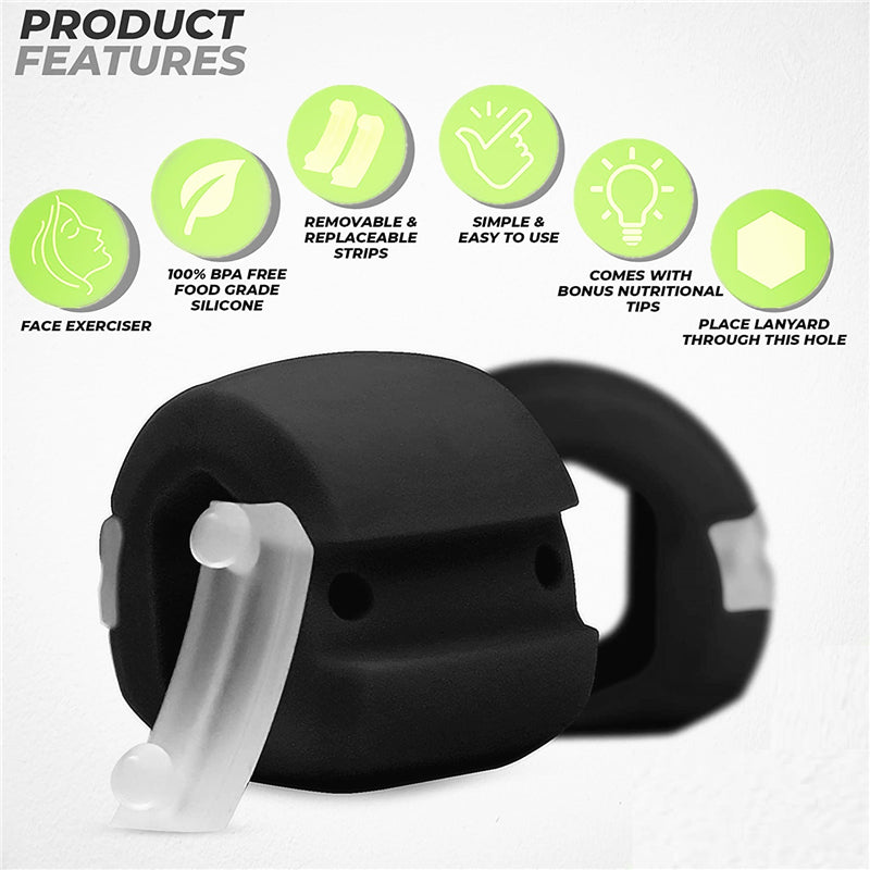 Lisslune | Jawline Sculptor | Jaw Toner Food-Grade Silica Gel Facial Exerciser for Slimming & Defining Mewing at Home or On-the-Go
