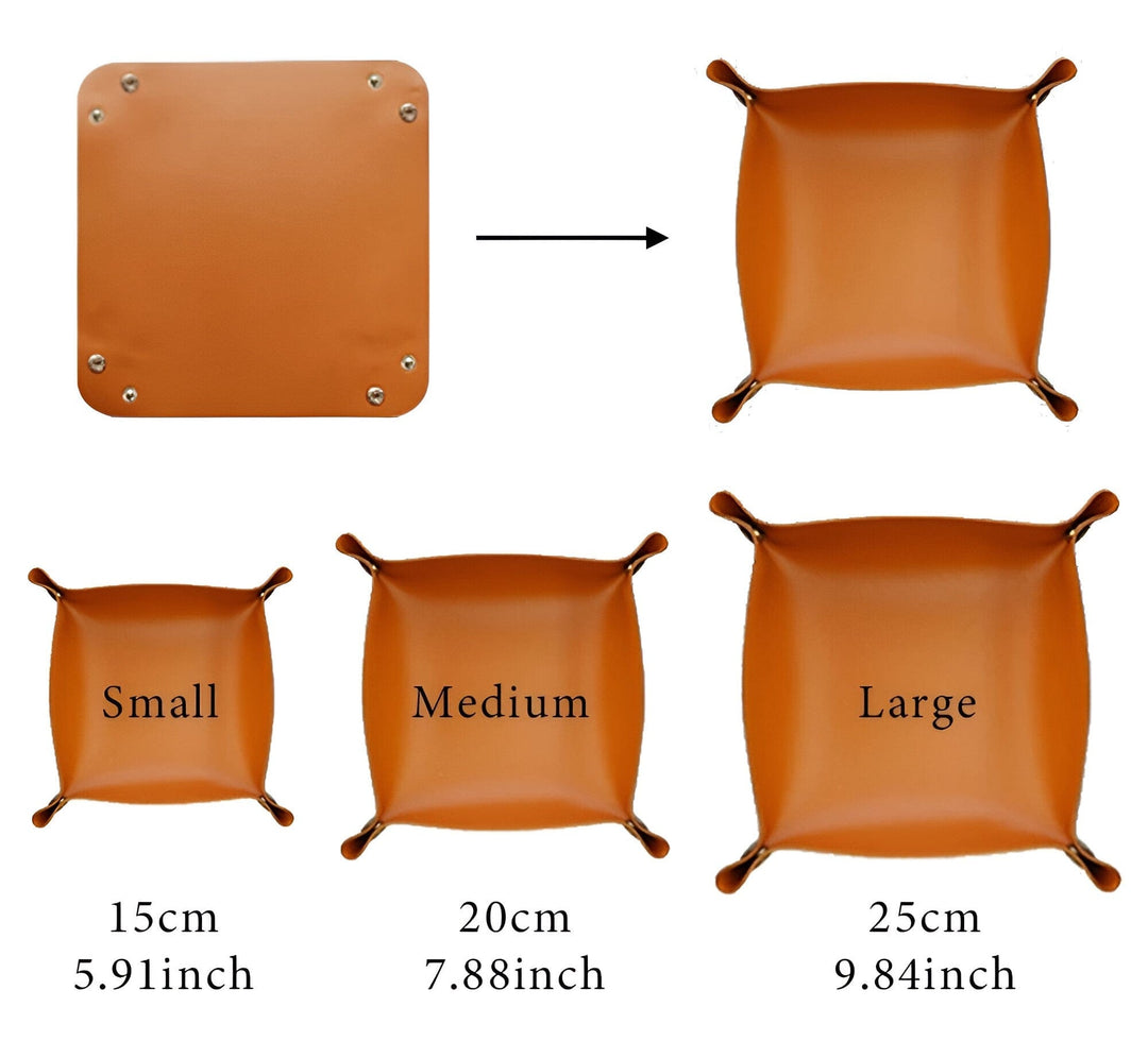 Lisslune | Leather tray catch basin storage box