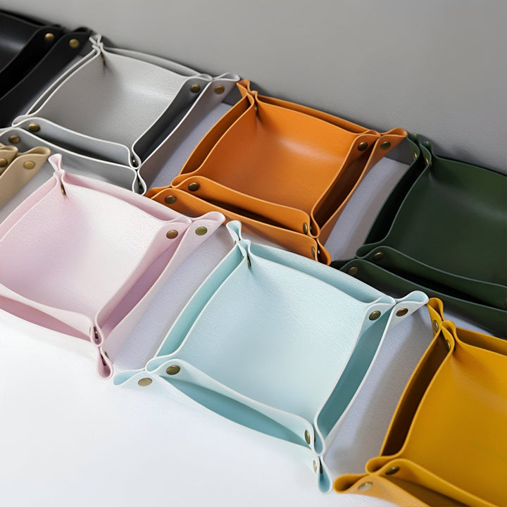 Lisslune | Leather tray catch basin storage box