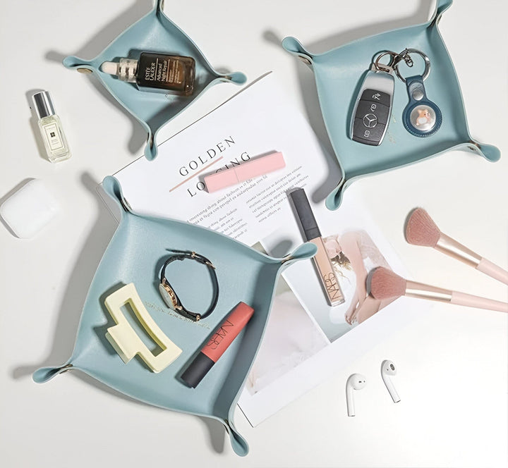 Lisslune | Leather tray catch basin storage box