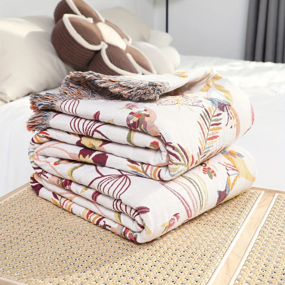Lisslune | Jungle Bloom Reversible Cotton Blanket
