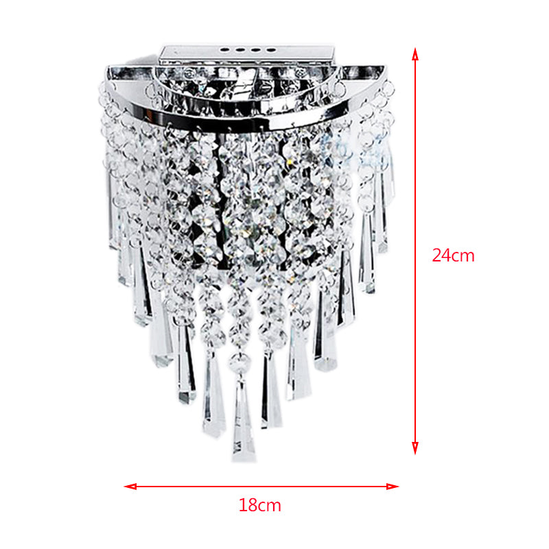 Lisslune | Modern Chrome Crystal Drop Wall Lamps