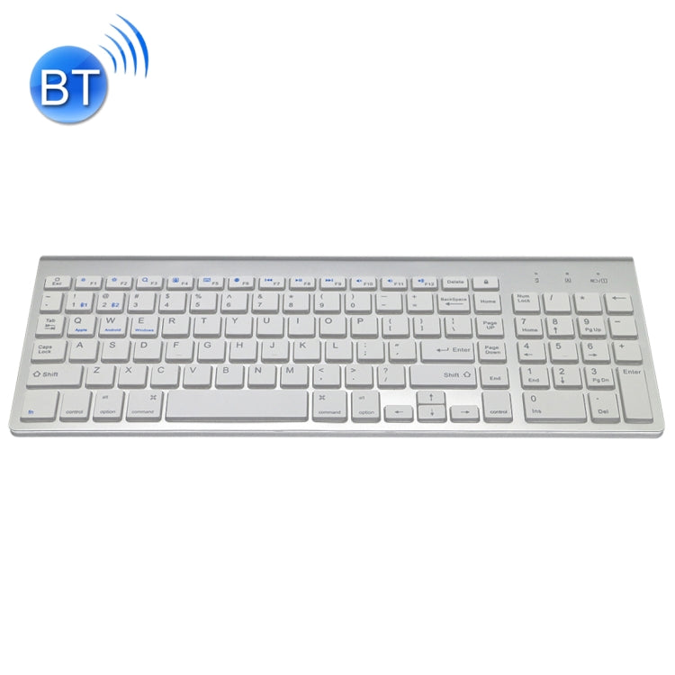 Lisslune | K368 Dual Mode Dual Channel 102 Keys Wireless Bluetooth Keyboard for Laptop, Notebook, Tablet, and Smartphones, Support for Android / iOS / Windows or an Updated Version (Silver)