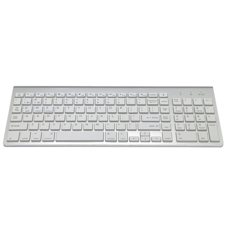 Lisslune | K368 Dual Mode Dual Channel 102 Keys Wireless Bluetooth Keyboard for Laptop, Notebook, Tablet, and Smartphones, Support for Android / iOS / Windows or an Updated Version (Silver)